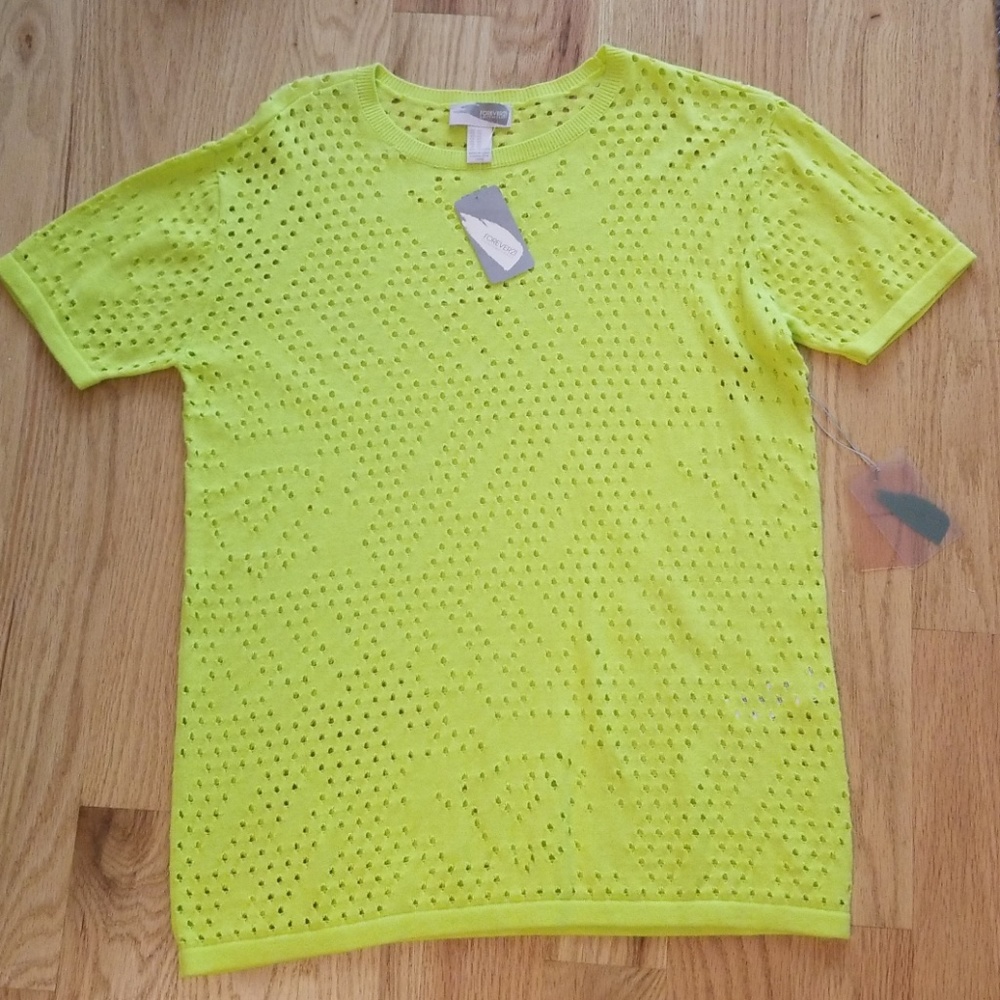 Forever 21 short sleeve distressed sweater shirt